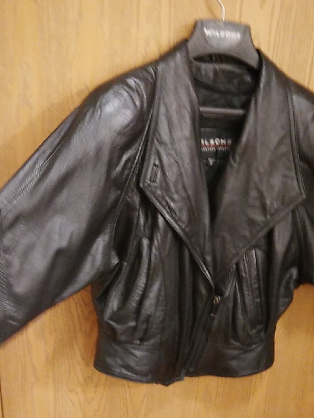 Wilsons Vintage 80s 90s Black Leather Asymmetrical Moto Jacket